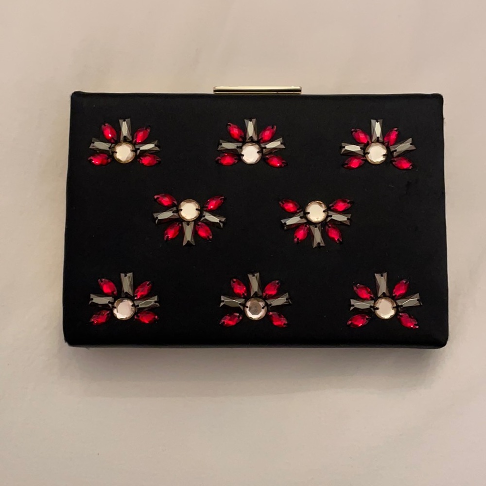 Kate Spade New York Clutch Tiny Emanuelle Jade Drive Crystal Embellished Black